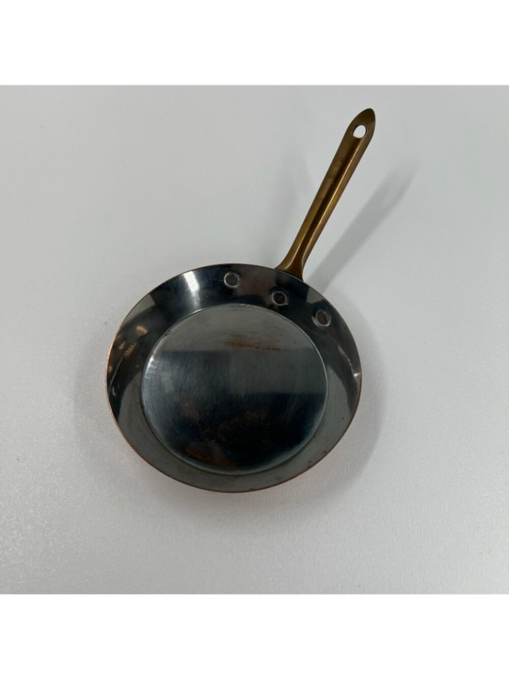 VTG Copper Frying Pan 6" Mini Skillet Brass Handle Stainless Steel Lining Round - Picture 6 of 9